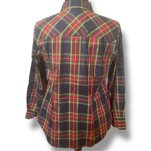 TALBOTS Plaid Tartan Perfect Shirt with Gold Buttons Women’s Plus 14 - Picture 4 of 10